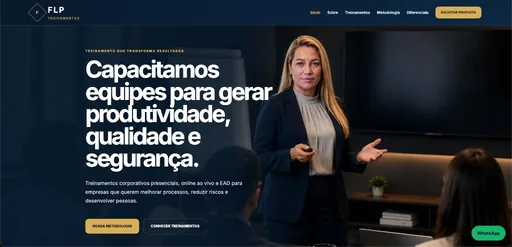 FLP Treinamentos website homepage