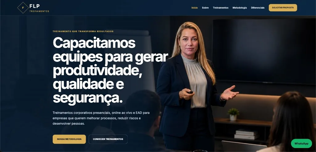 FLP Treinamentos website homepage